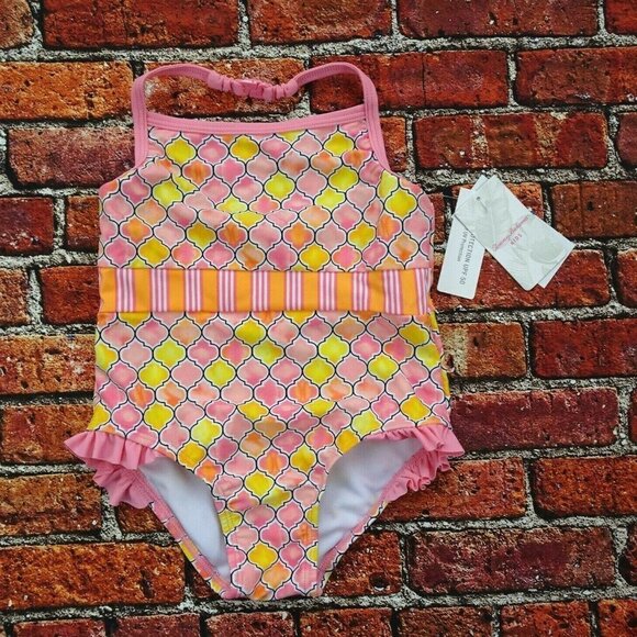 NWT Tommy Bahama Kids Swimsuit One-Piece Tile 24 Mos - Picture 5 of 12